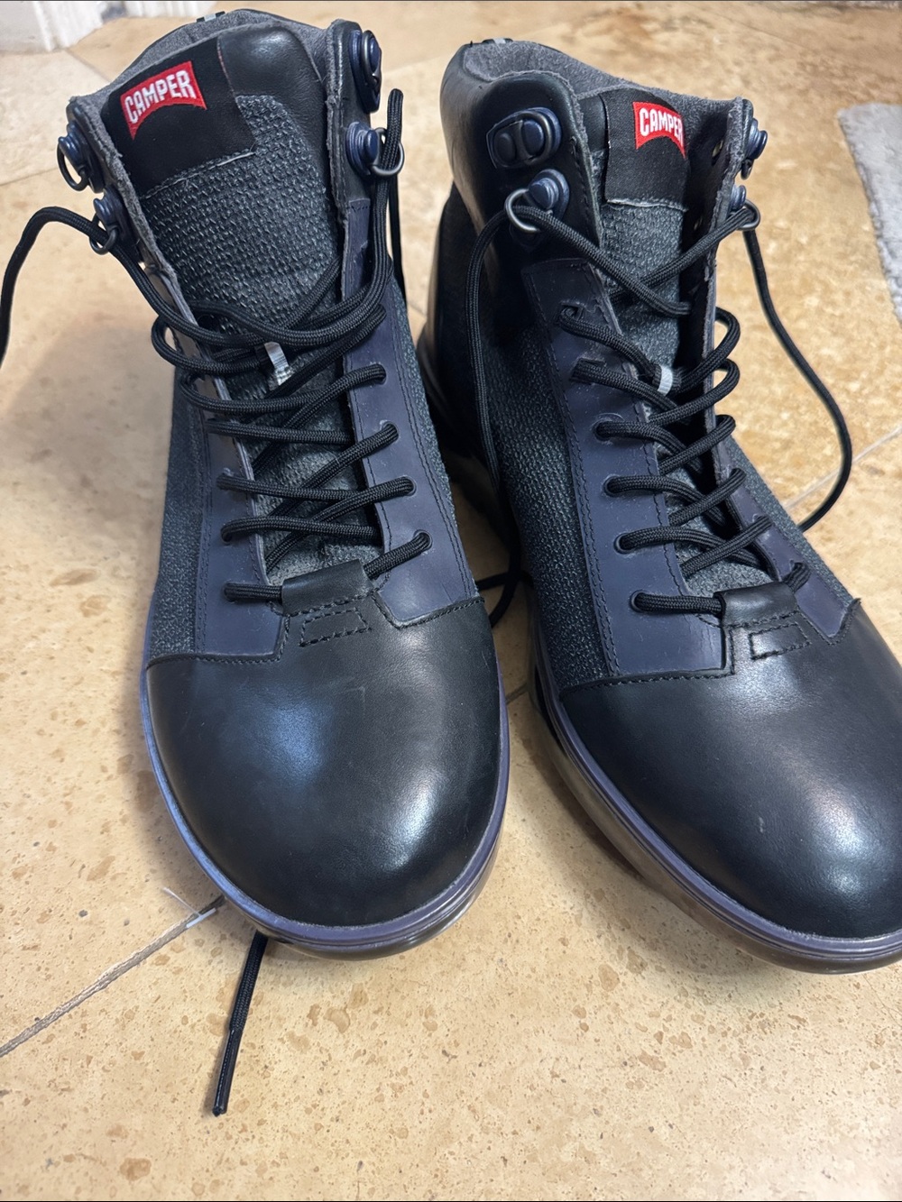 Camper Black Men's Lace-Up Ankle Boots
